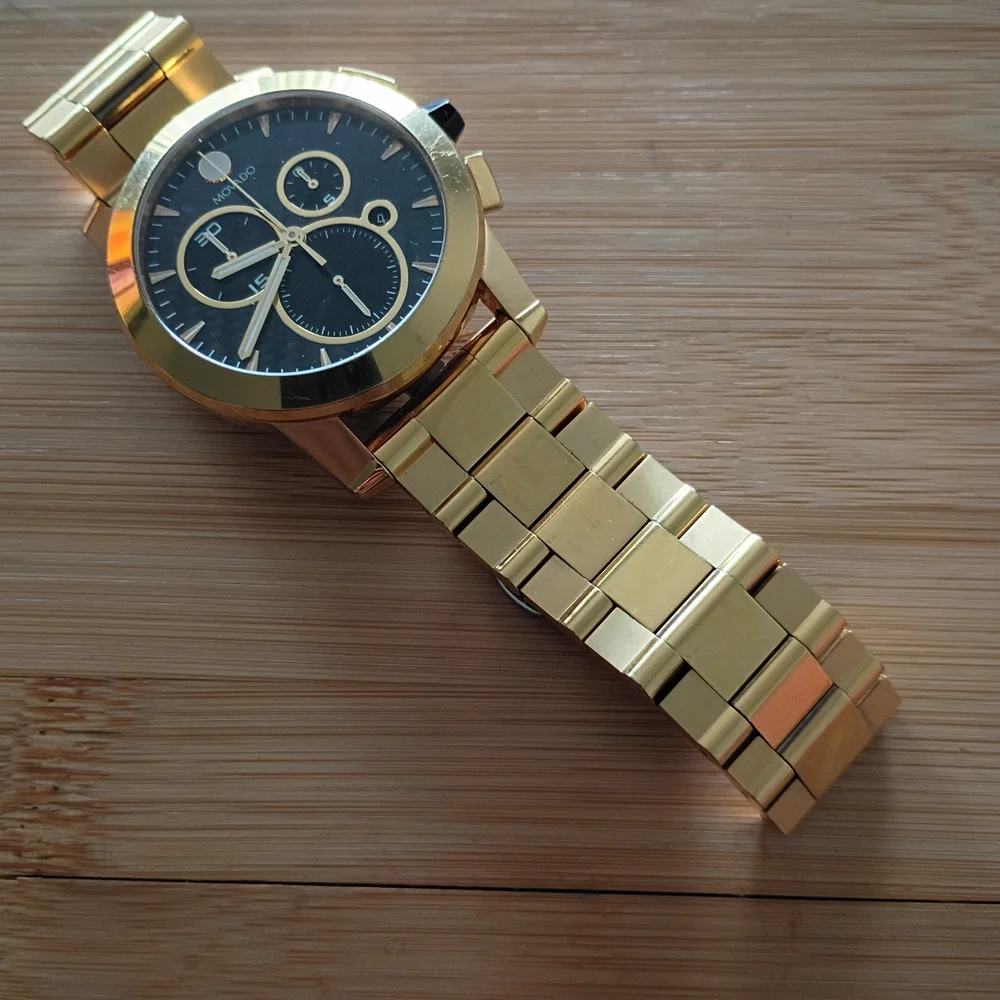 Movado Gold Watch CHRONOGRAPH VIZIO $2795 - Picture 5 of 13